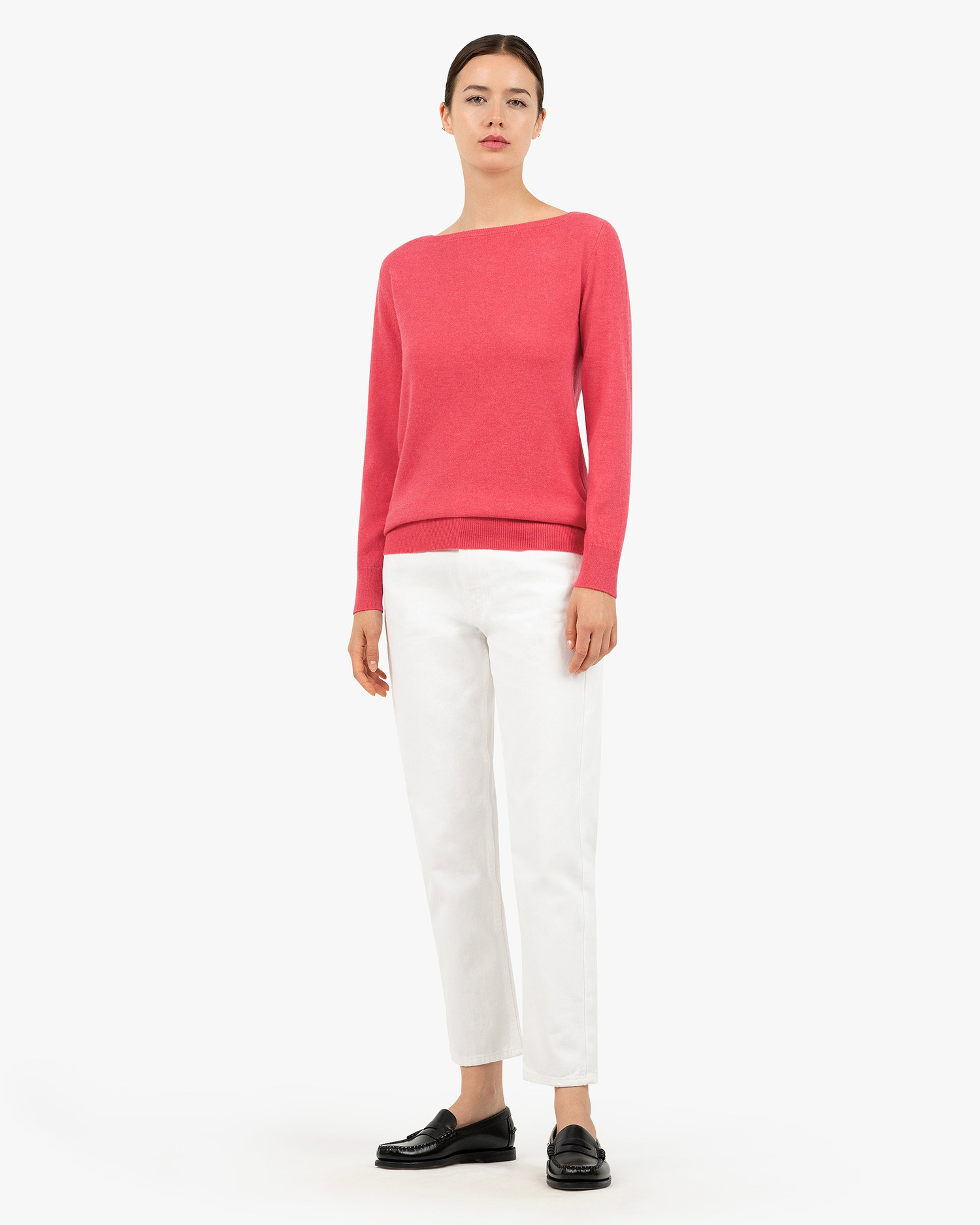 Essential Boat Neck Sweater - Red Cashmere