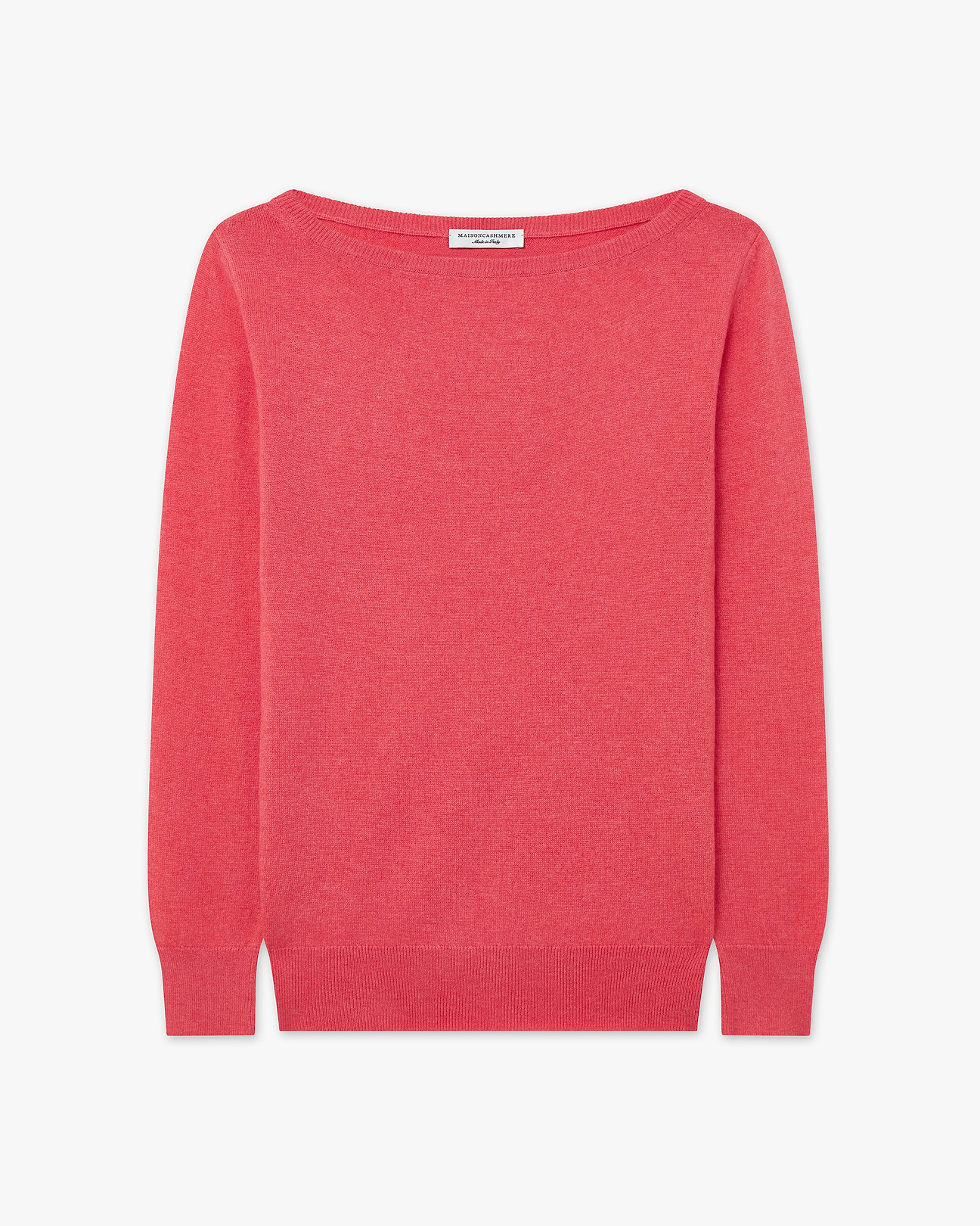 Women's Essential Cashmere Boat Neck Sweater - Red | MaisonCashmere