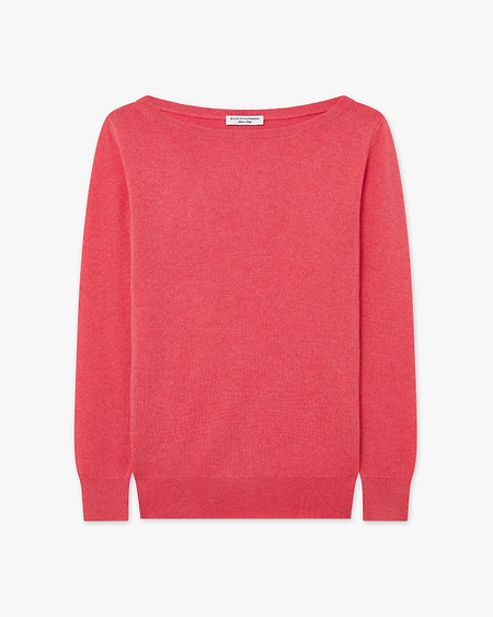 Essential Boat Neck Sweater - Red Cashmere