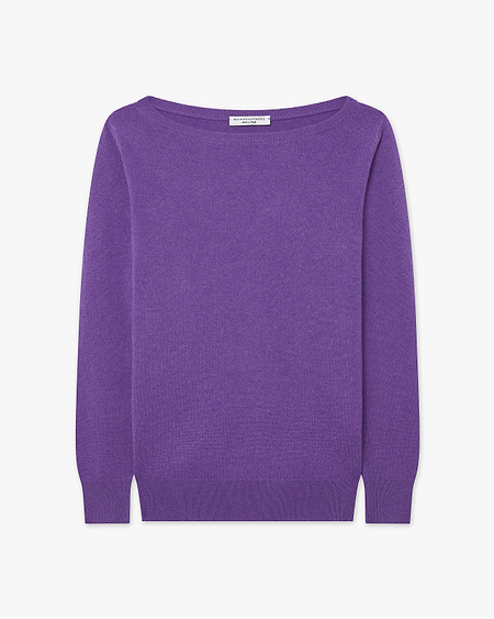 Essential Boat Neck Sweater - Purple Cashmere
