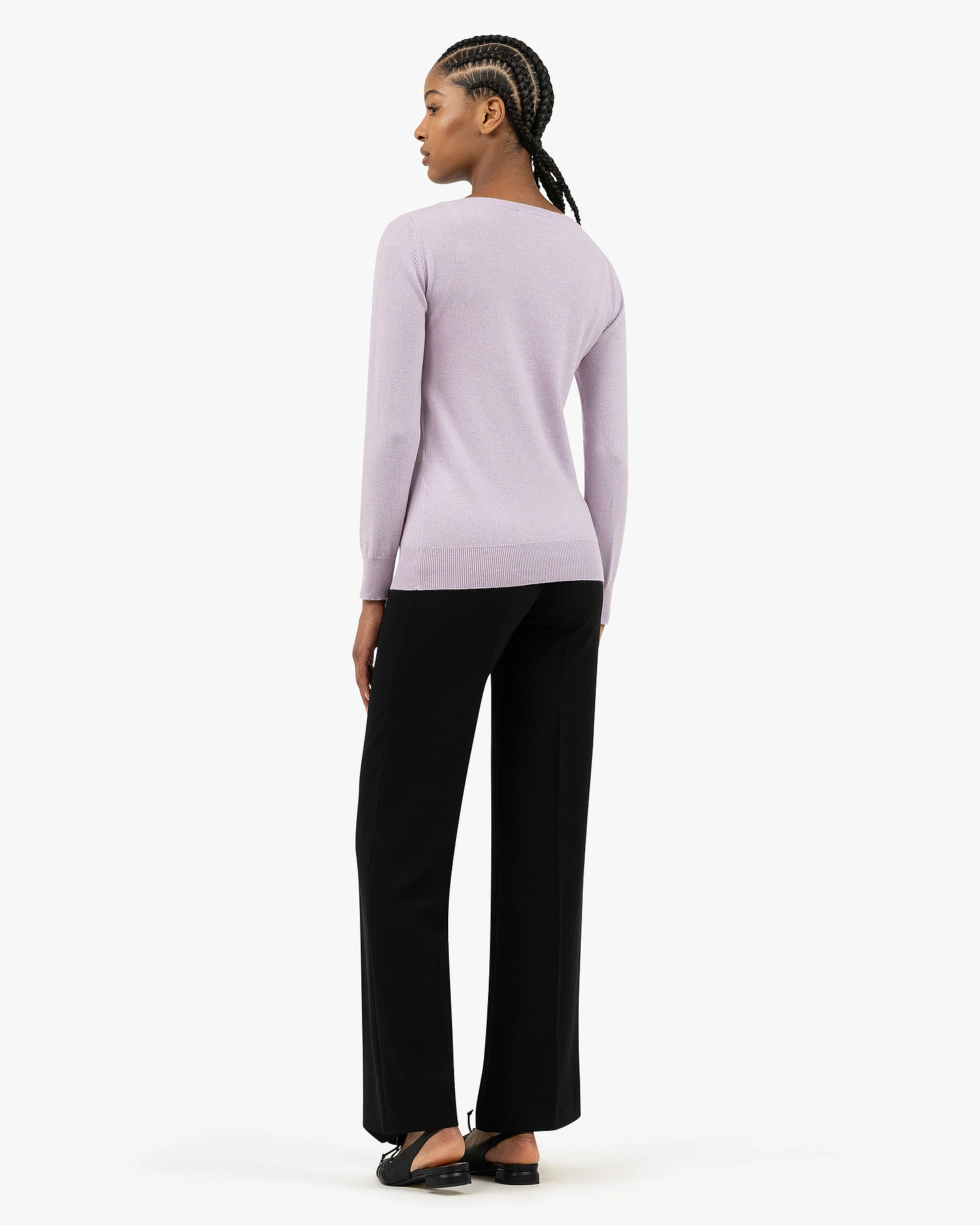 Essential Boat Neck Sweater - Lilac Cashmere