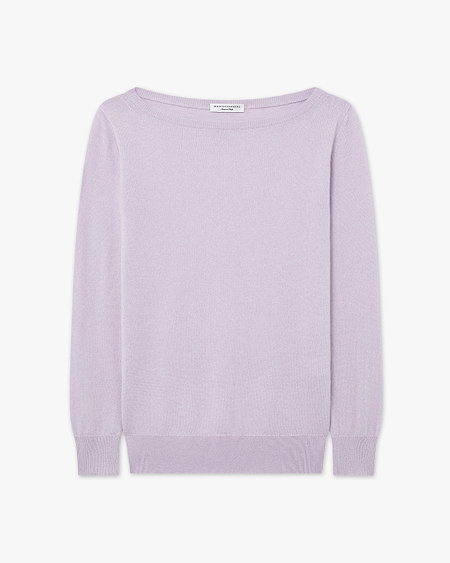 Essential Boat Neck Sweater - Lilac Cashmere