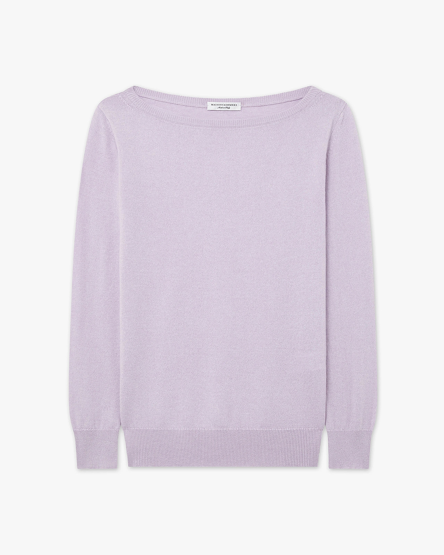 Essential Boat Neck Sweater - Lilac Cashmere