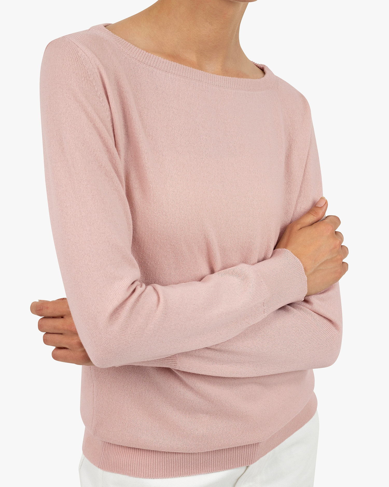 Essential Boat Neck Sweater - Rose Cashmere