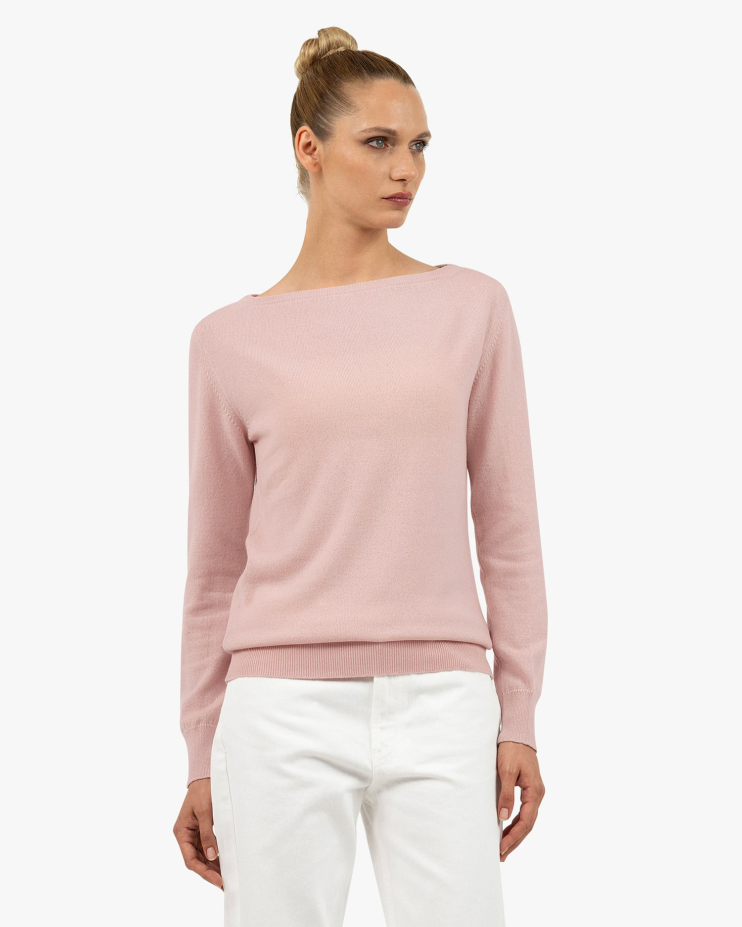 Essential Boat Neck Sweater - Rose Cashmere