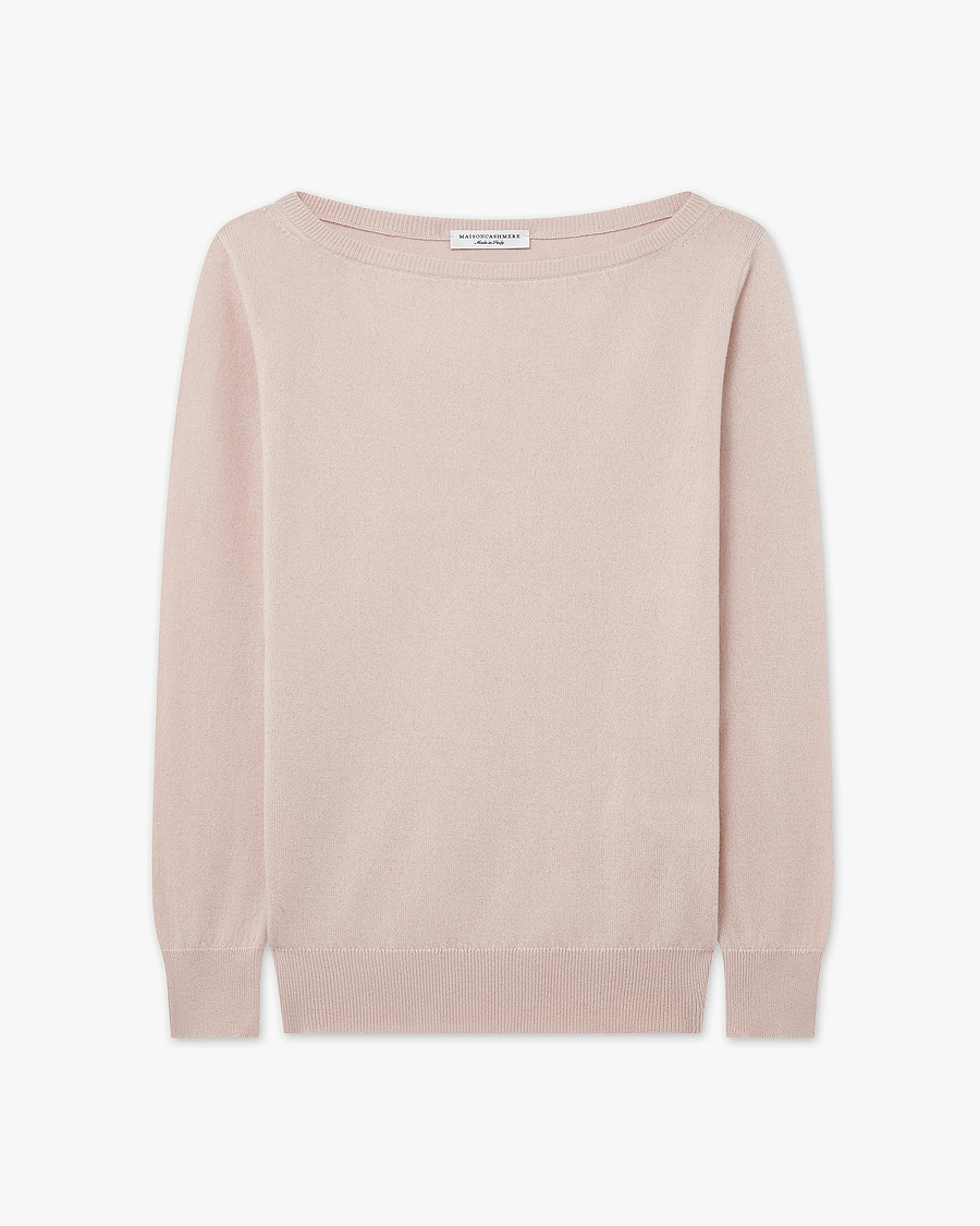 Essential Boat Neck Sweater - Rose Cashmere