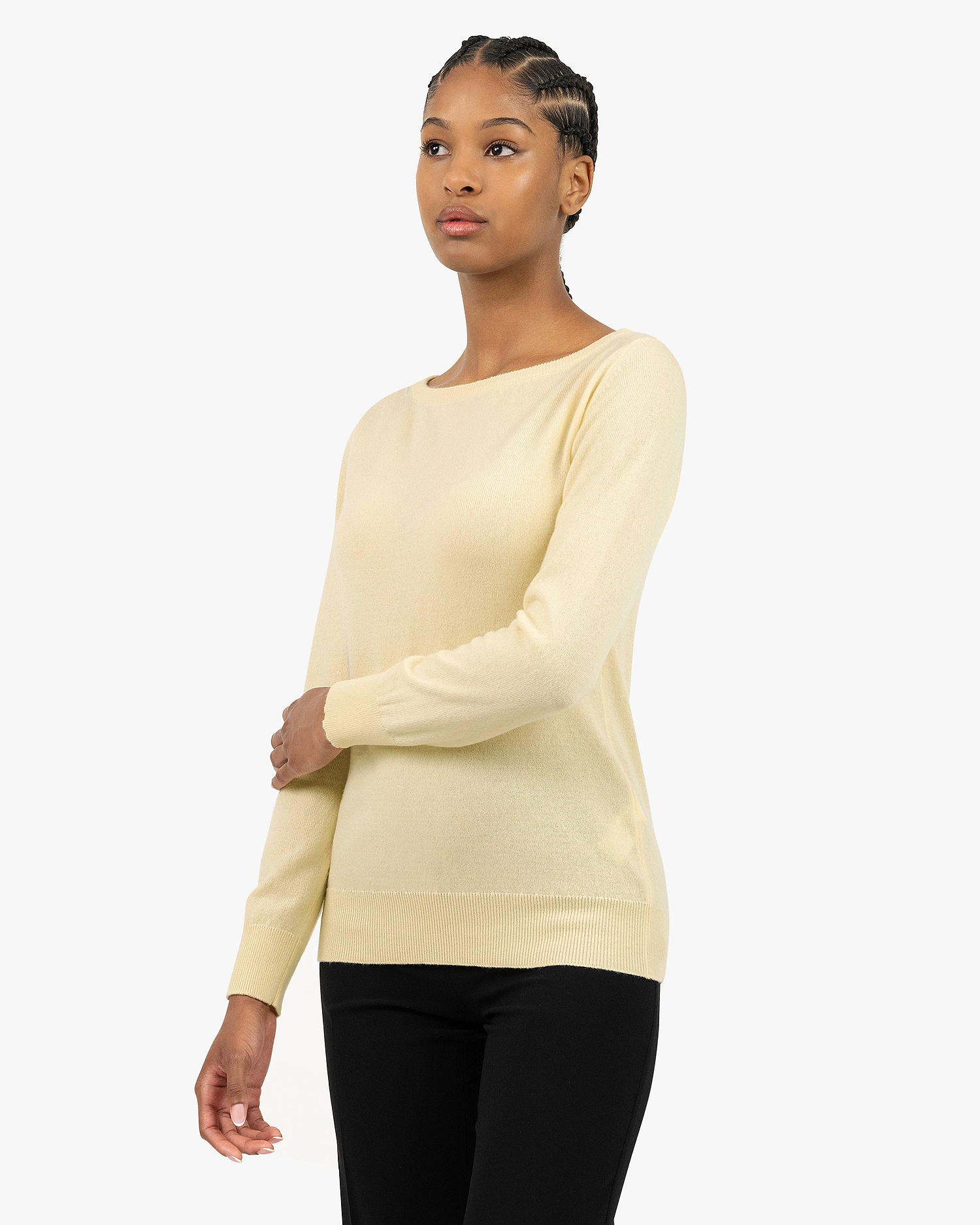 Essential Boat Neck Sweater - Yellow Cashmere