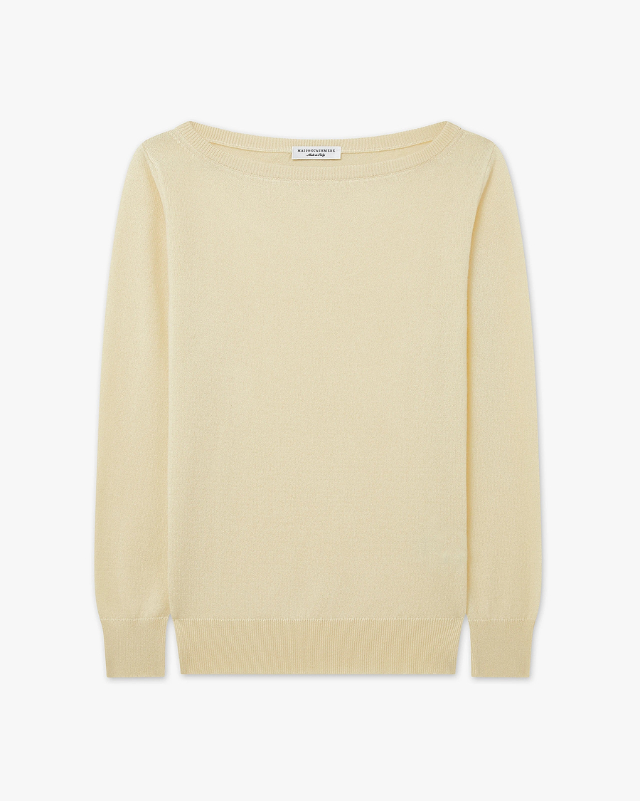 Essential Boat Neck Sweater - Yellow Cashmere