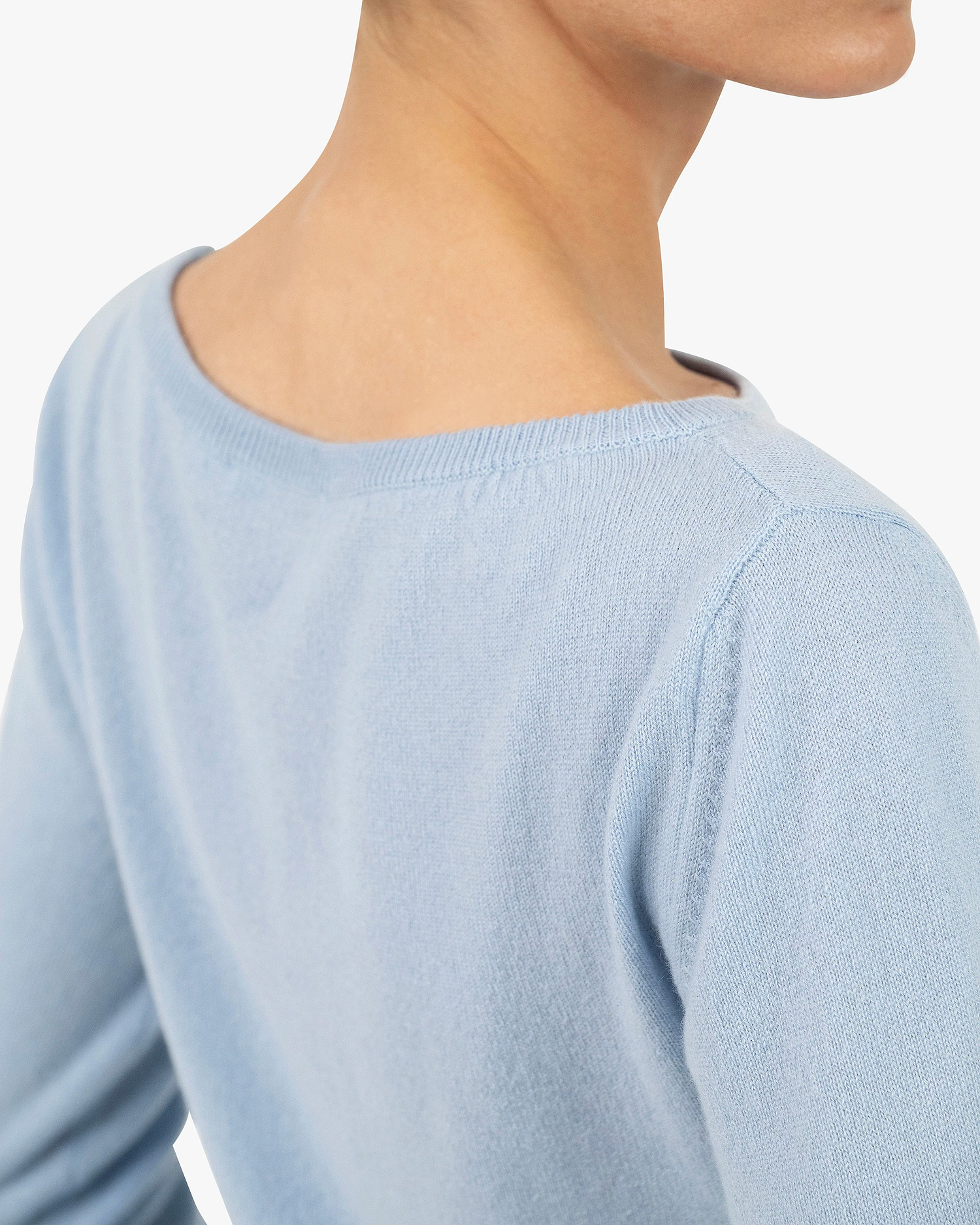 Essential Boat Neck Sweater - Light Blue Cashmere