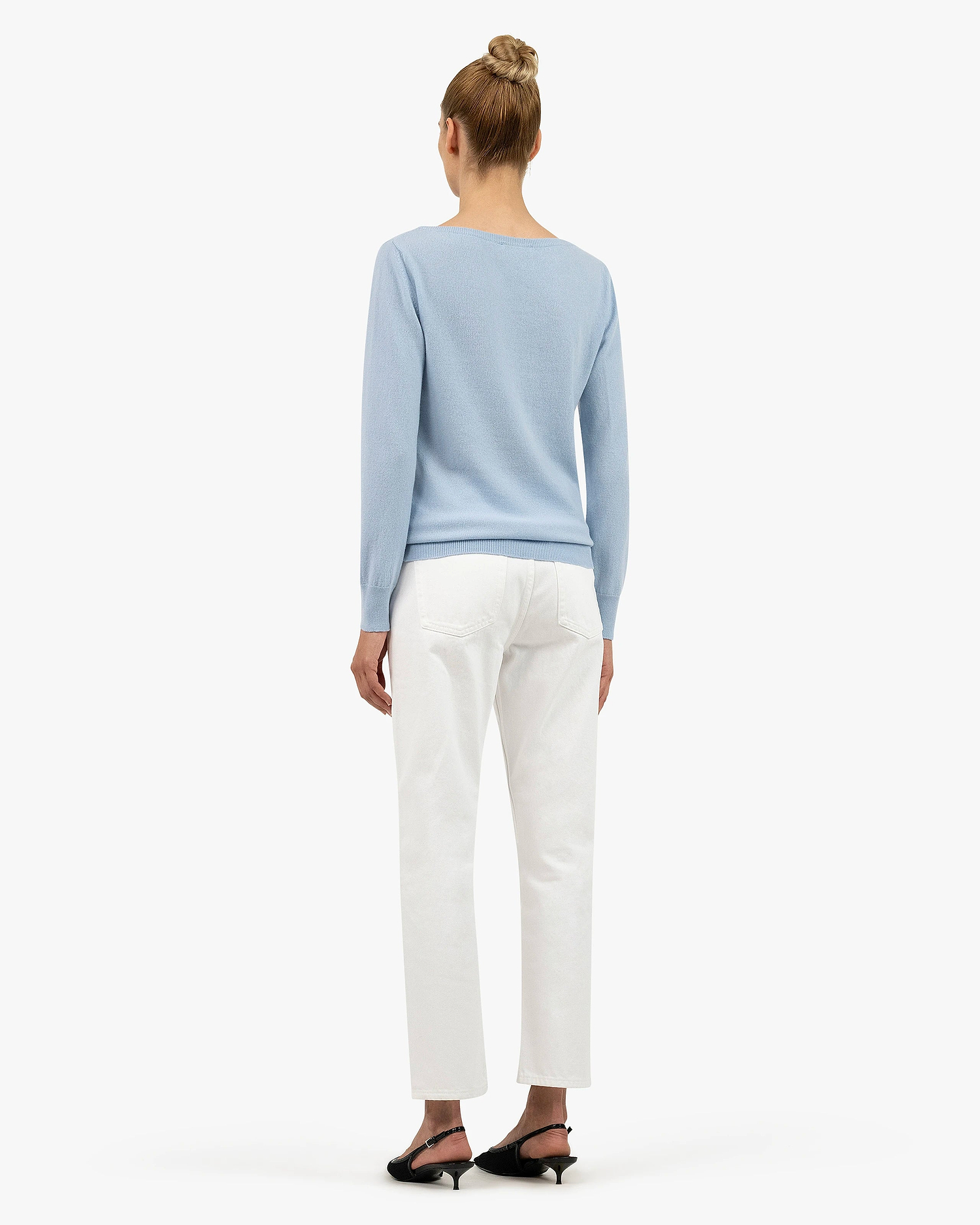 Essential Boat Neck Sweater - Light Blue Cashmere