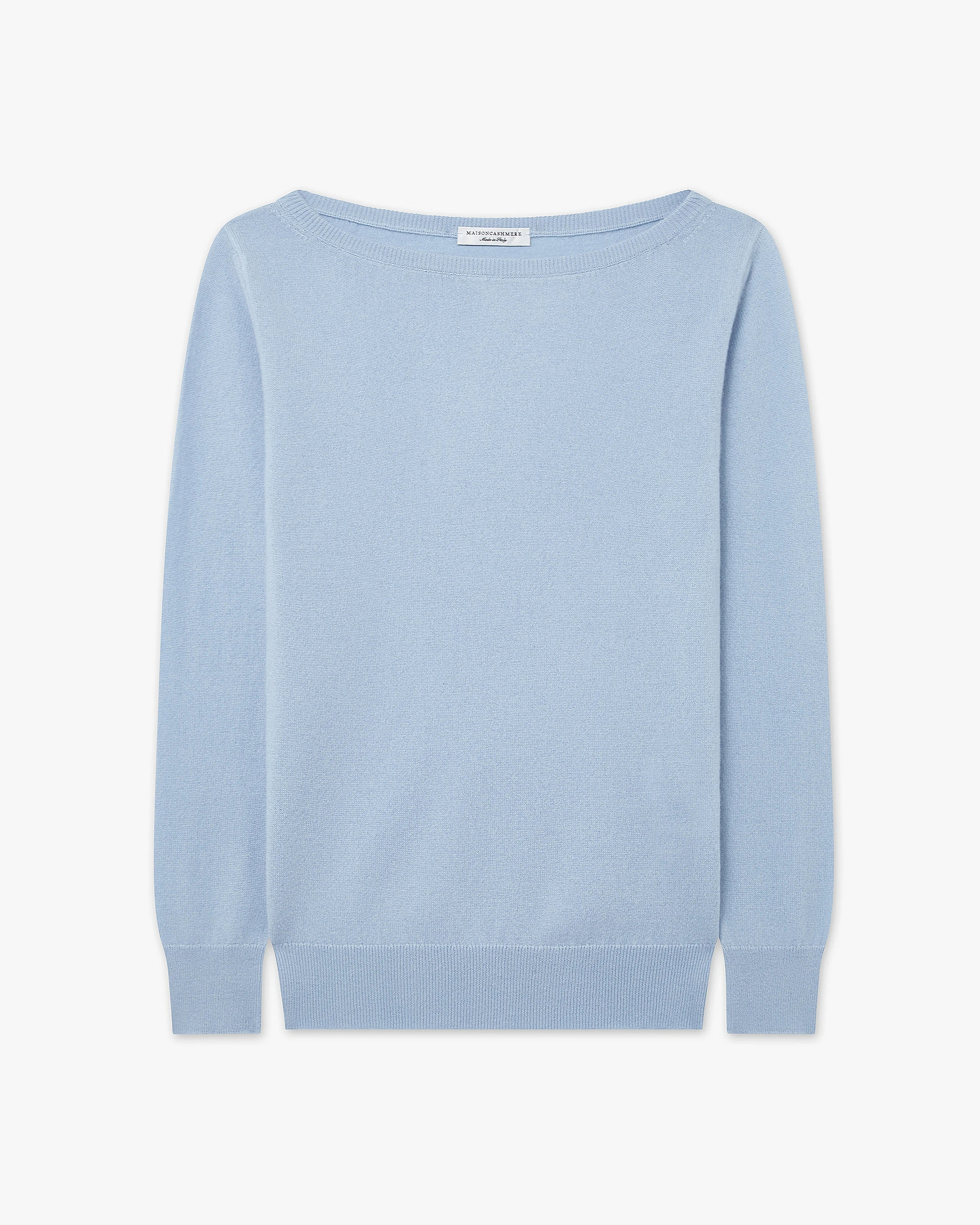 Essential Boat Neck Sweater - Light Blue Cashmere