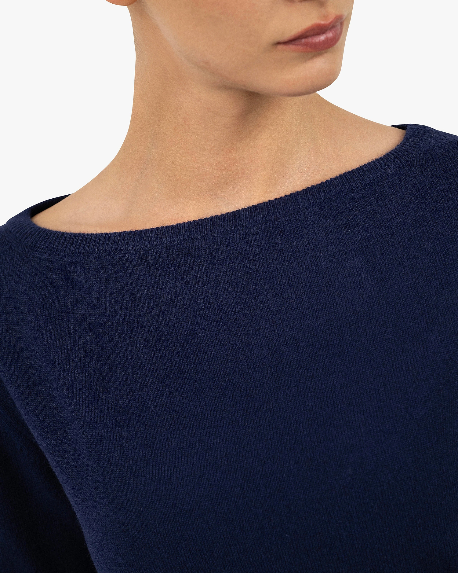 Essential Boat Neck Sweater - Blue Cashmere