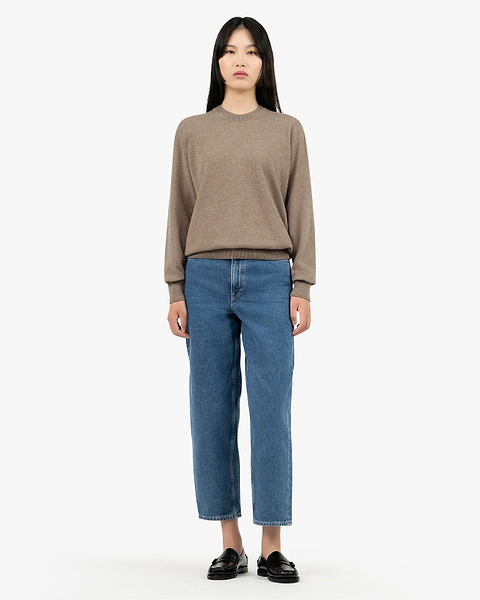 Essential Boyfriend Sweater - Taupe Cashmere