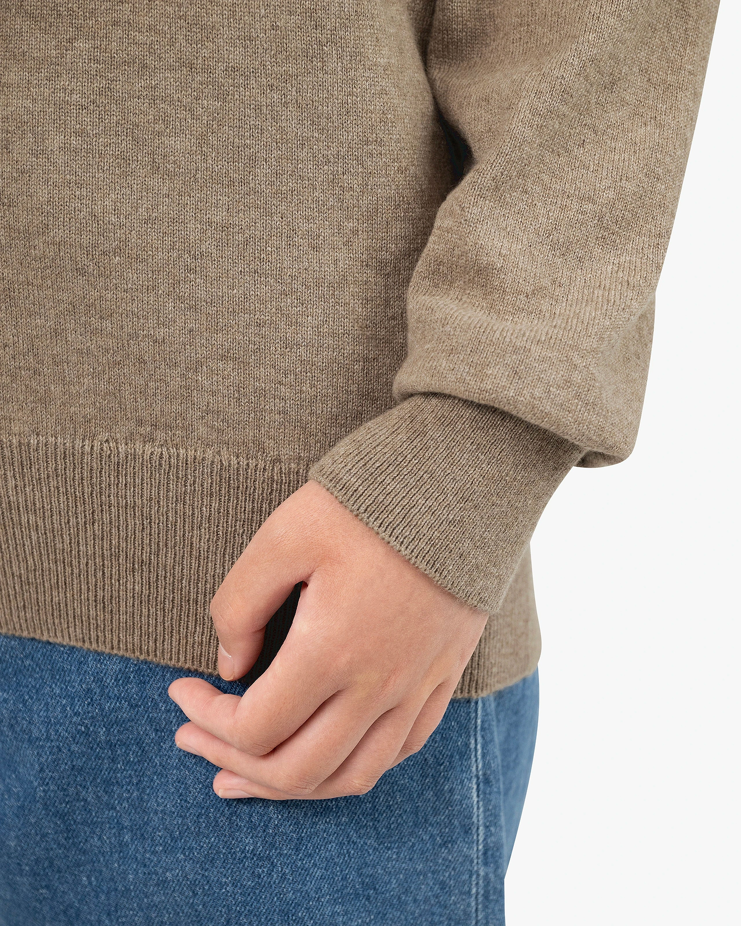 Essential Boyfriend Sweater - Taupe Cashmere