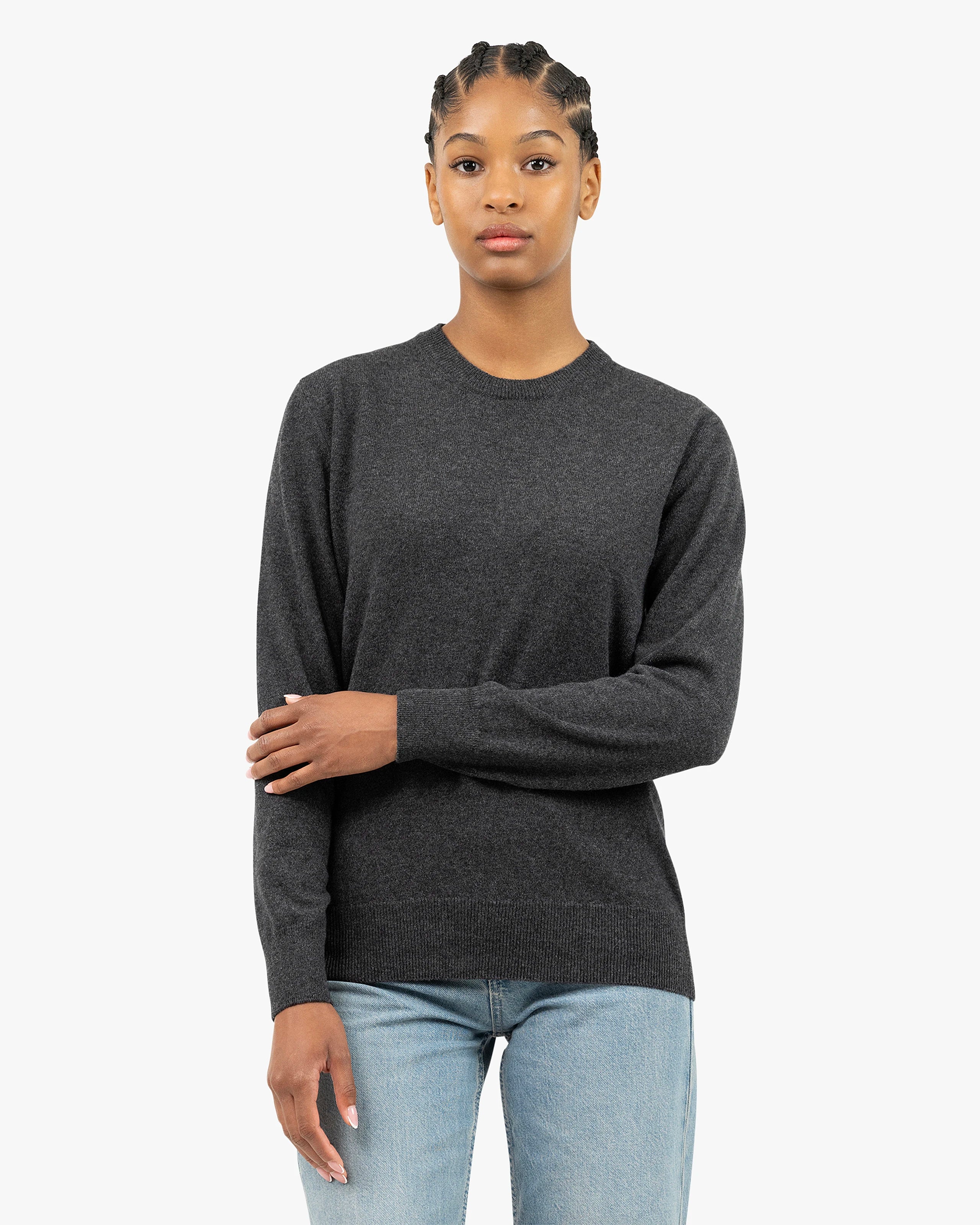 Essential Boyfriend Sweater - Charcoal Cashmere