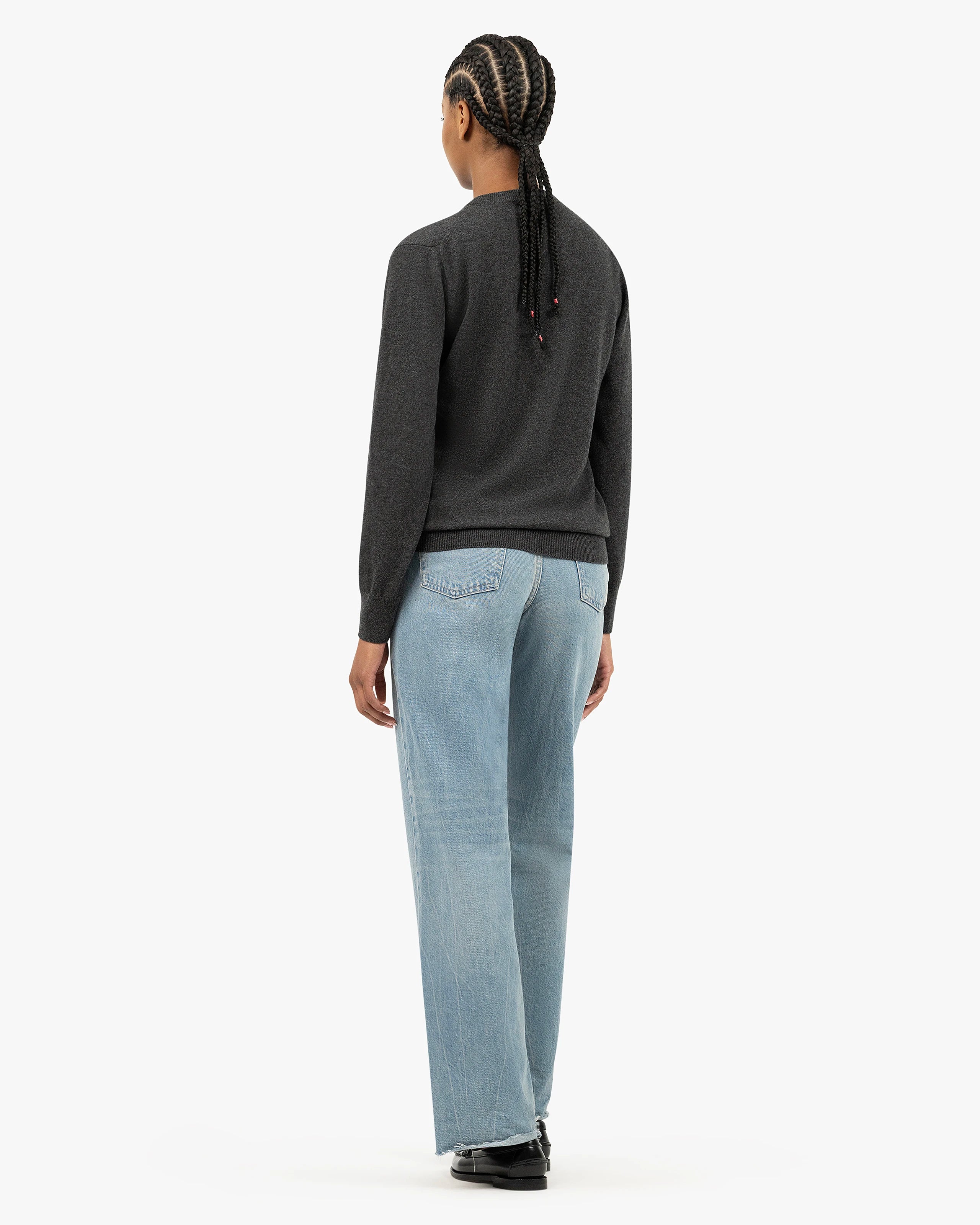 Essential Boyfriend Sweater - Charcoal Cashmere