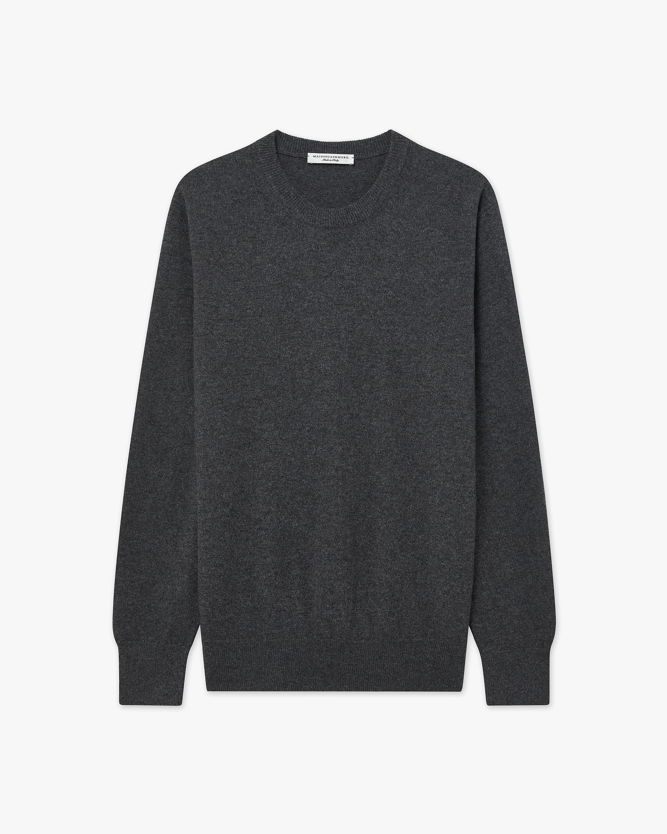 Essential Boyfriend Sweater - Charcoal Cashmere