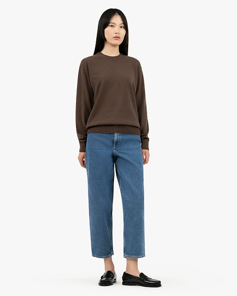 Essential Boyfriend Sweater - Brown Cashmere