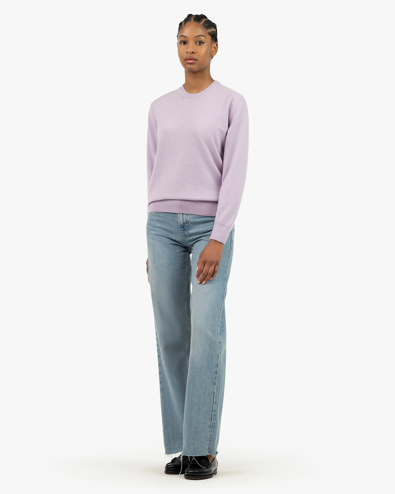 Essential Boyfriend Sweater - Lilac Cashmere