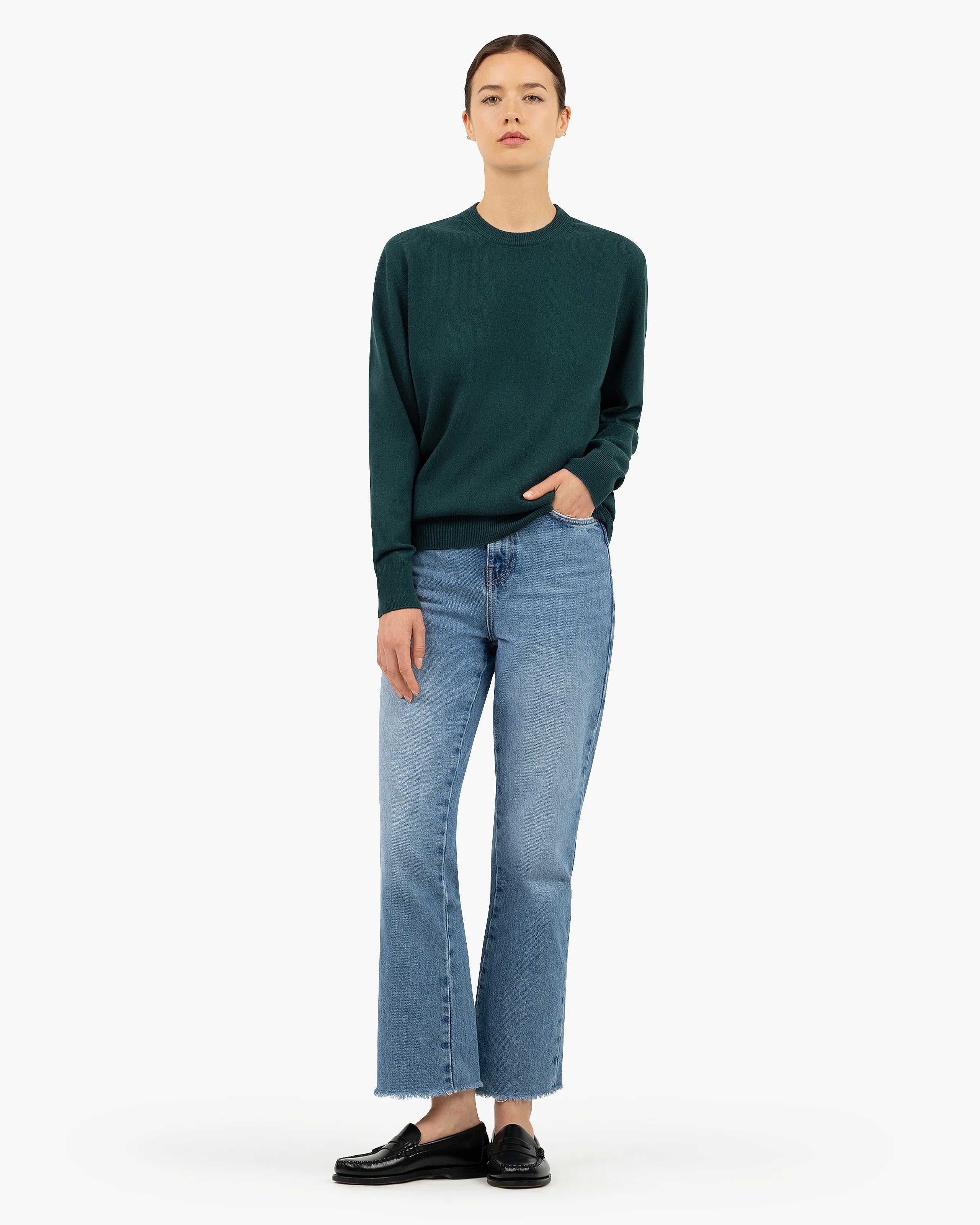 Essential Boyfriend Sweater - Green Cashmere