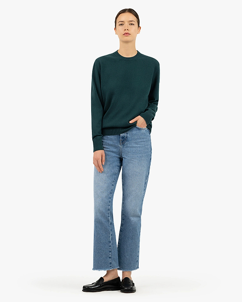 Essential Boyfriend Sweater - Green Cashmere