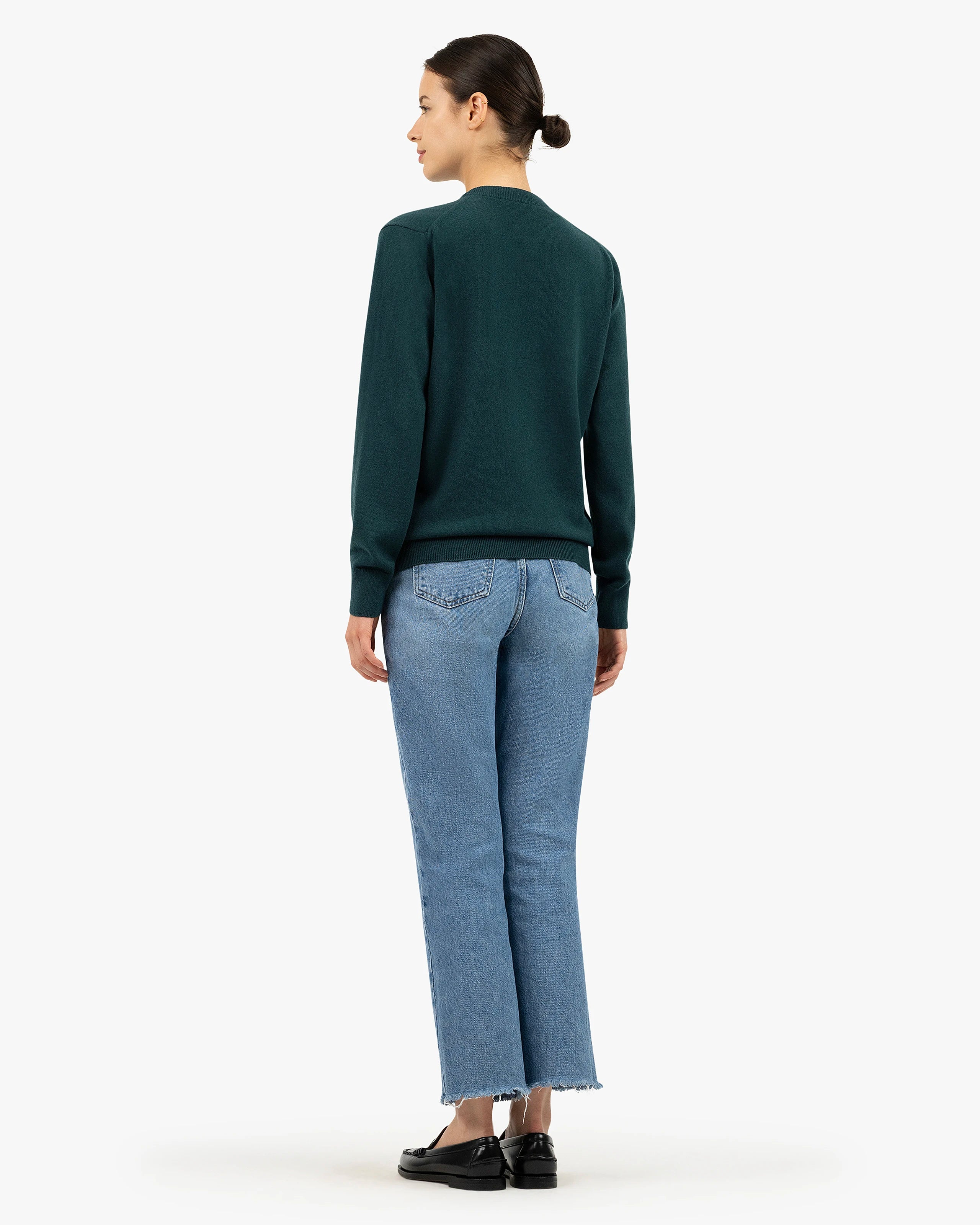 Essential Boyfriend Sweater - Green Cashmere