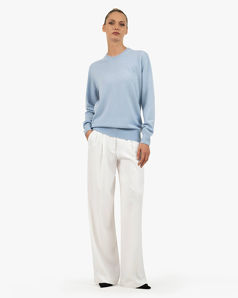 Essential Boyfriend Sweater - Light Blue Cashmere
