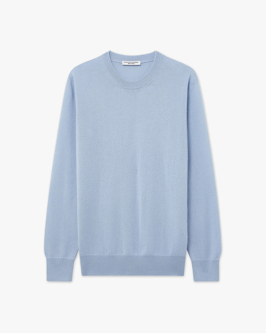 Essential Boyfriend Sweater - Light Blue Cashmere