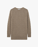 Essential Cable Knit Sweater - Taupe