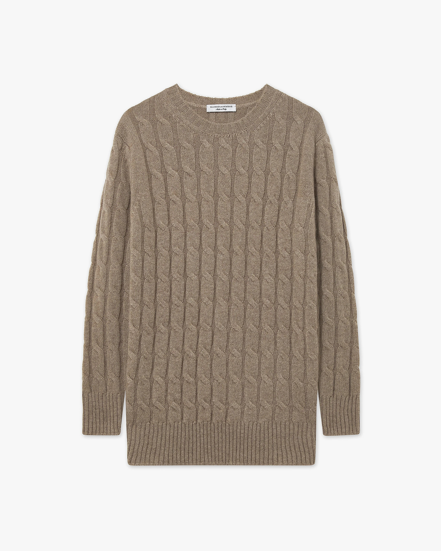 Essential Cable Knit Sweater - Taupe Cashmere