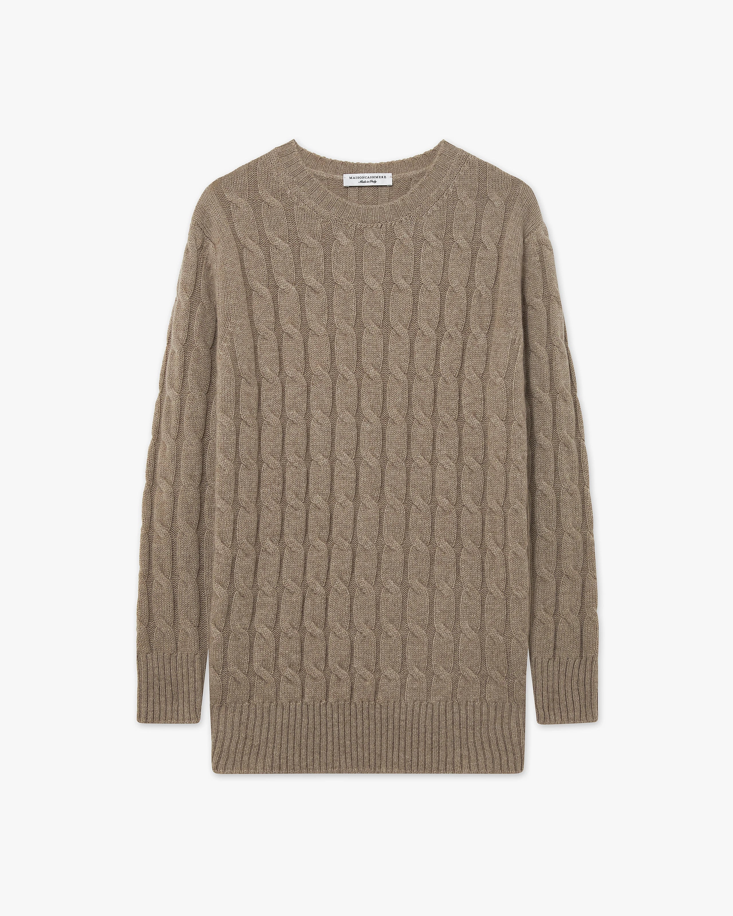 Essential Cable Knit Sweater - Taupe Cashmere