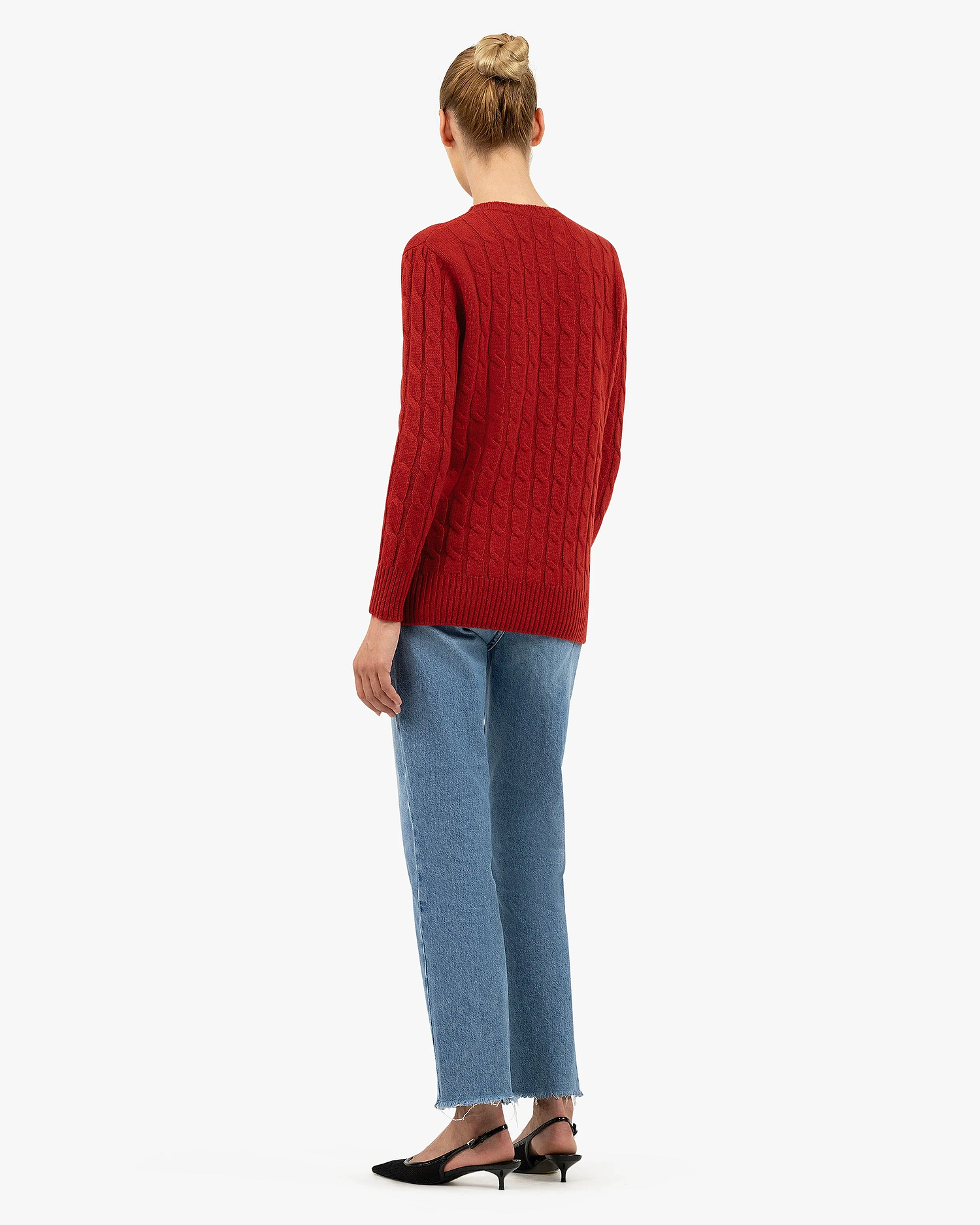 Essential Cable Knit Sweater - Red Cashmere