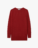 Essential Cable Knit Sweater - Red