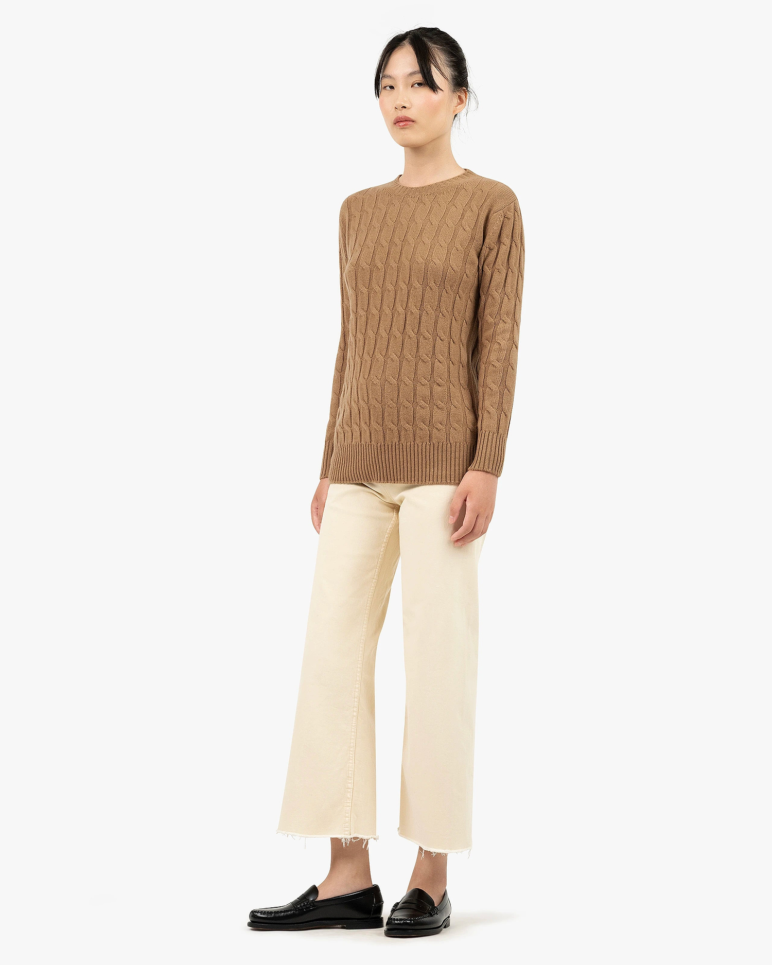 Essential Cable Knit Sweater - Camel Cashmere