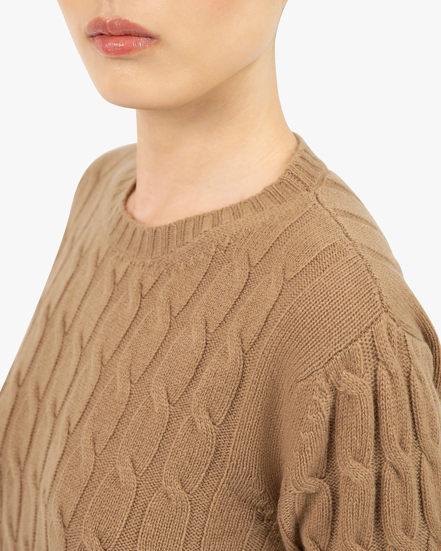 Essential Cable Knit Sweater - Camel Cashmere