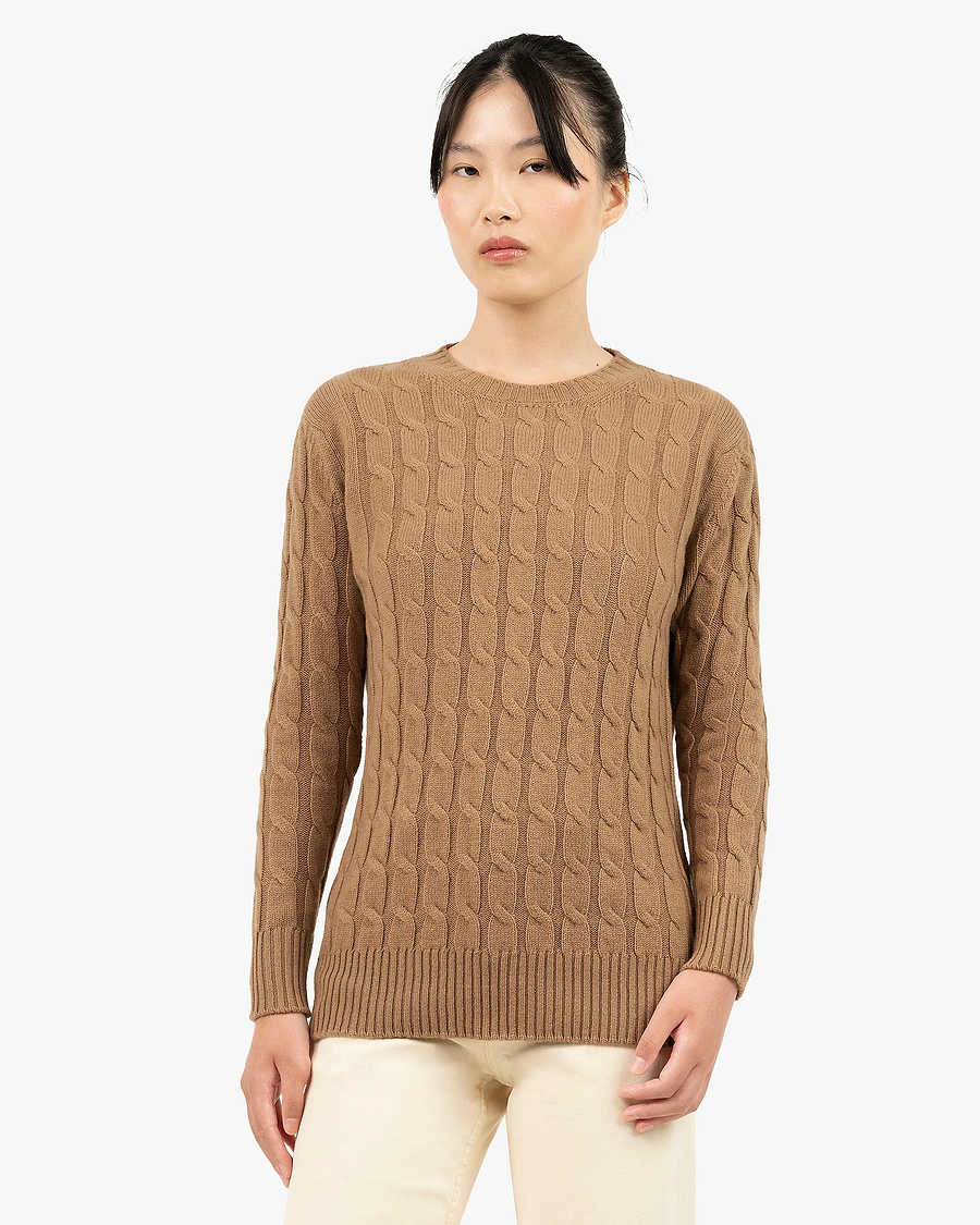 Essential Cable Knit Sweater - Camel Cashmere