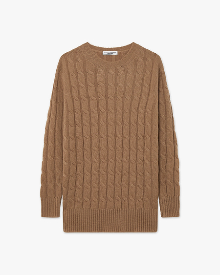 Essential Cable Knit Sweater - Camel Cashmere
