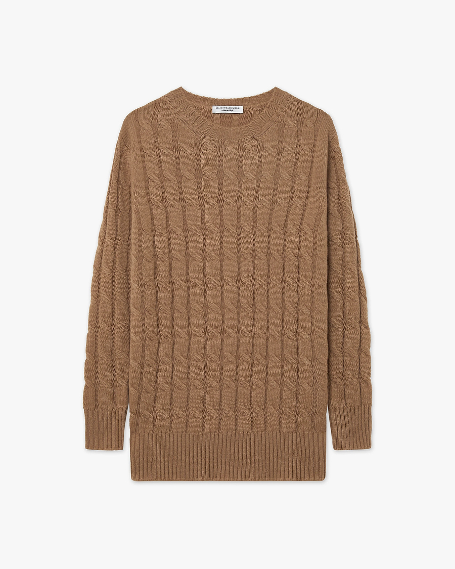 Essential Cable Knit Sweater - Camel Cashmere