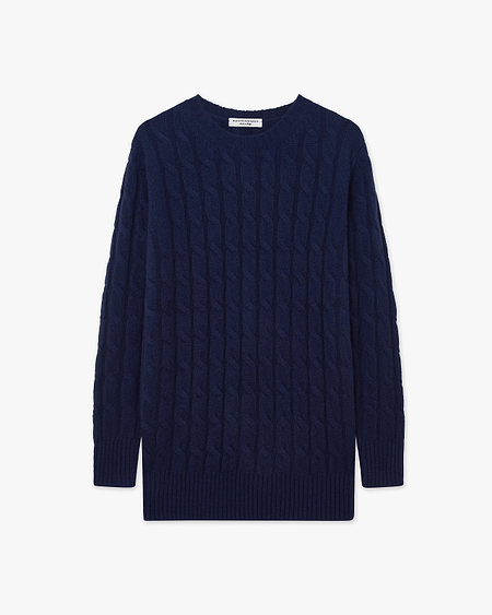 Essential Cable Knit Sweater - Blue Cashmere