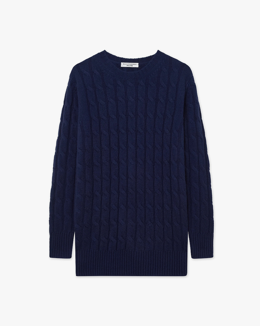 Essential Cable Knit Sweater - Blue Cashmere