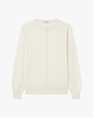 Essential Rundhals Cardigan - Weiß