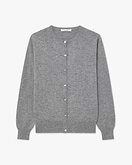 Essential Rundhals Cardigan - Mittelgrau