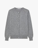 Essential Rundhals Cardigan - Mittelgrau