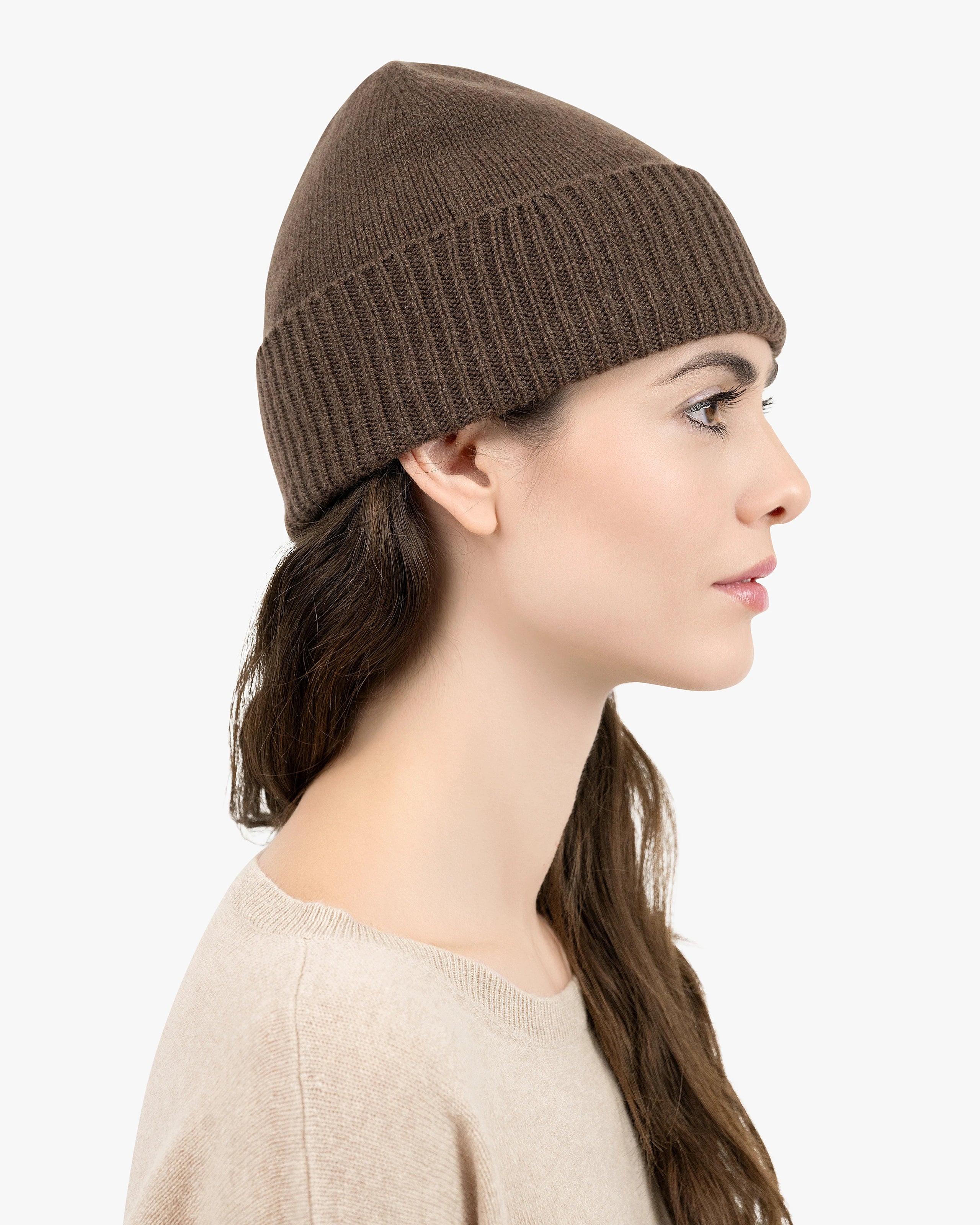 Women's Essential Hat - Brown Cashmere
