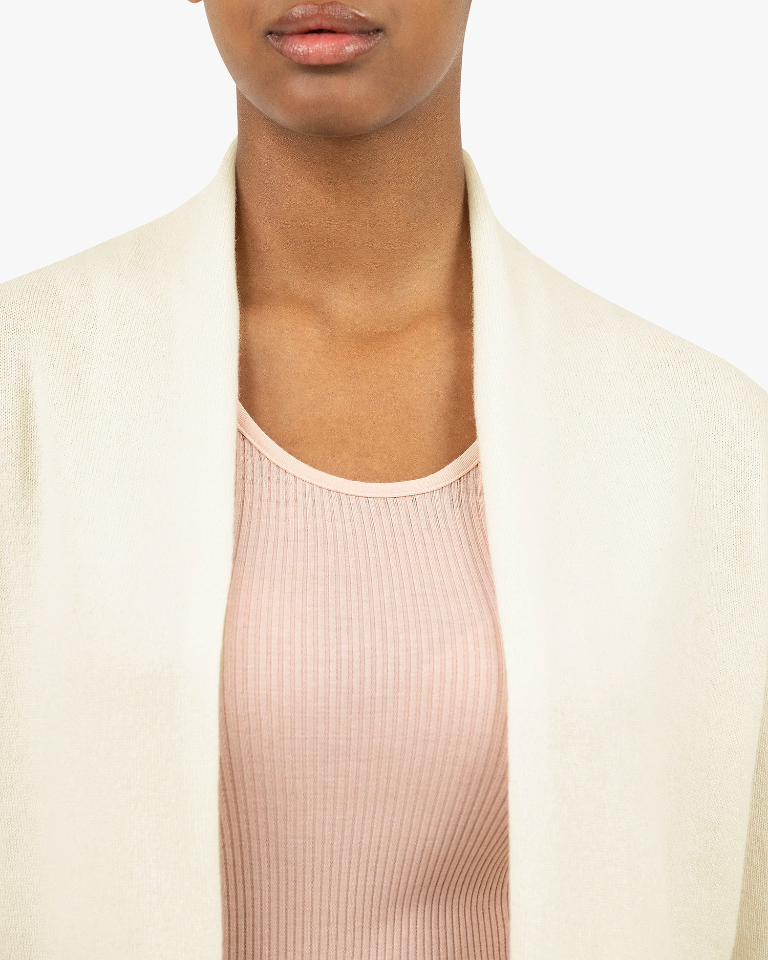 Essential Open Cardigan - White Cashmere