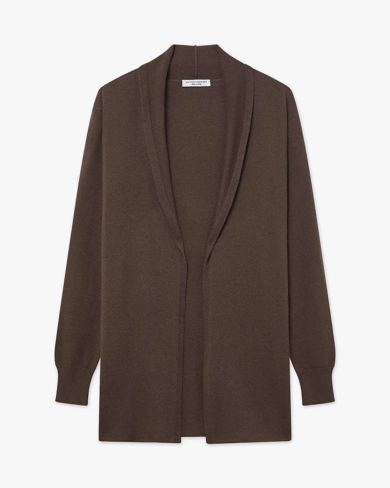 トップス interim NATURAL BROWN CASHMERE CARDIGAN Women's Essential Cashmere Open Cardigan - Brown | MaisonCashmere