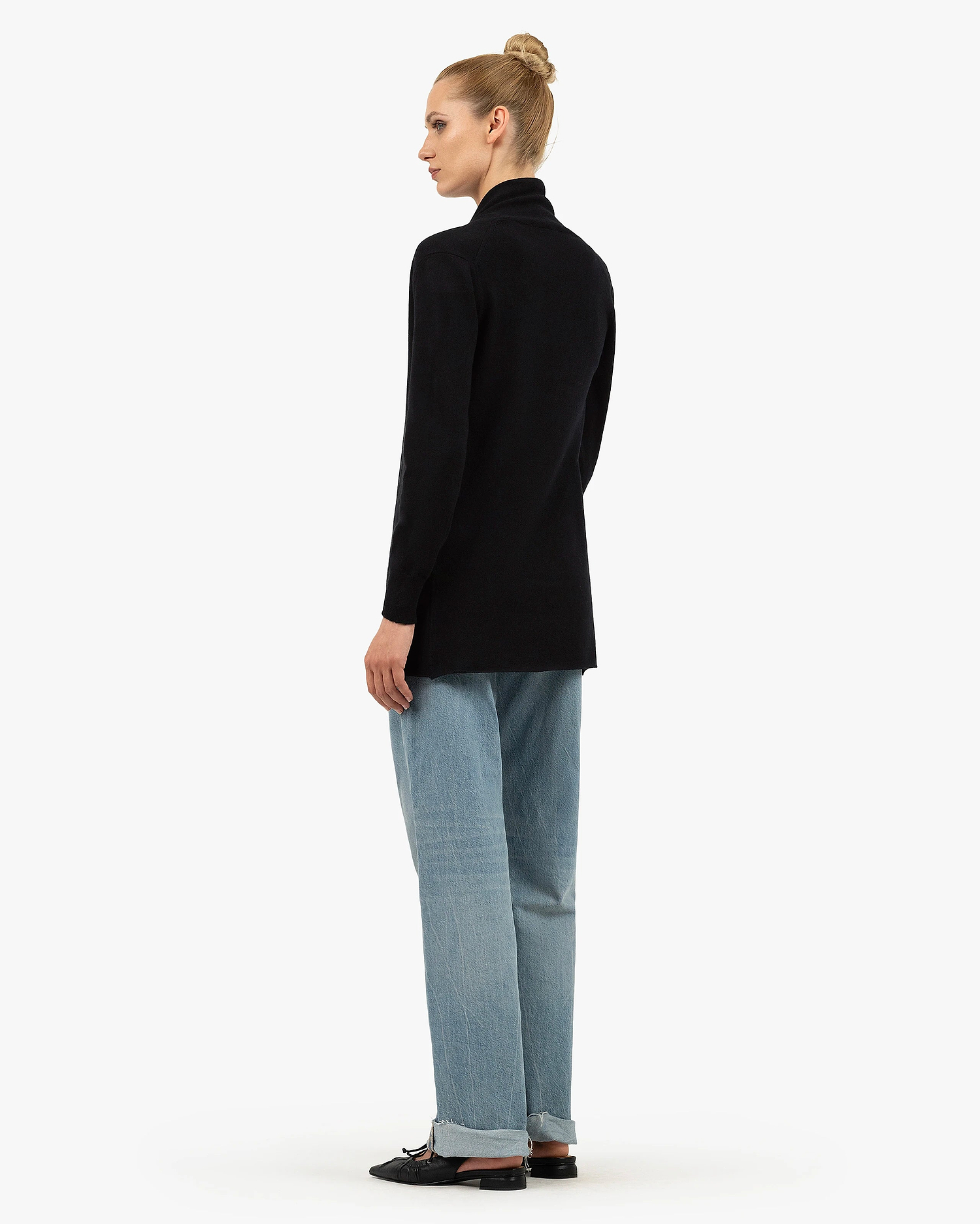 Essential Open Cardigan - Black Cashmere