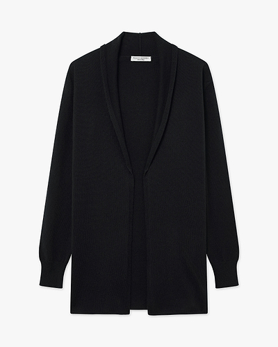 Essential Open Cardigan - Black Cashmere