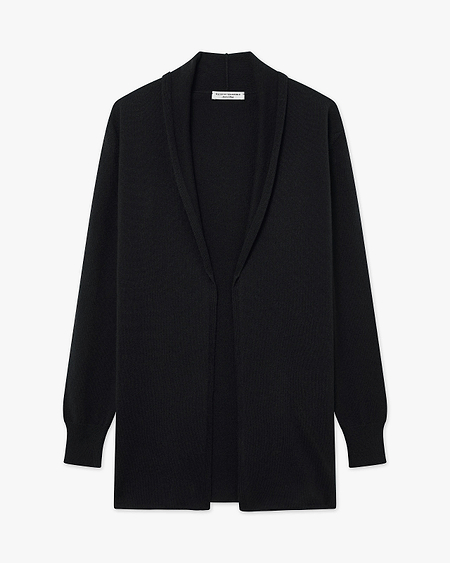 Essential Open Cardigan - Black Cashmere