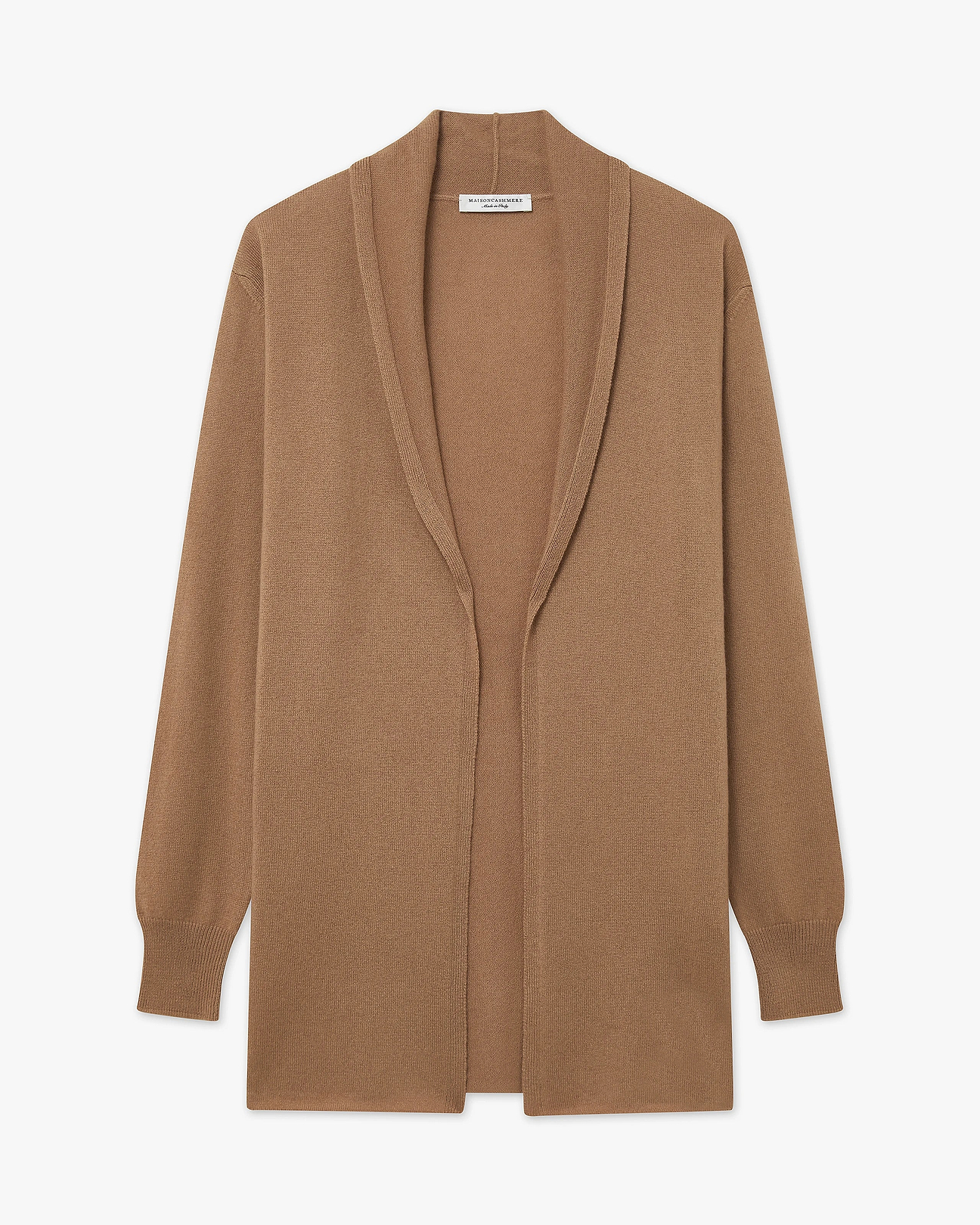 Women's Essential Cashmere Open Cardigan - Camel | MaisonCashmere